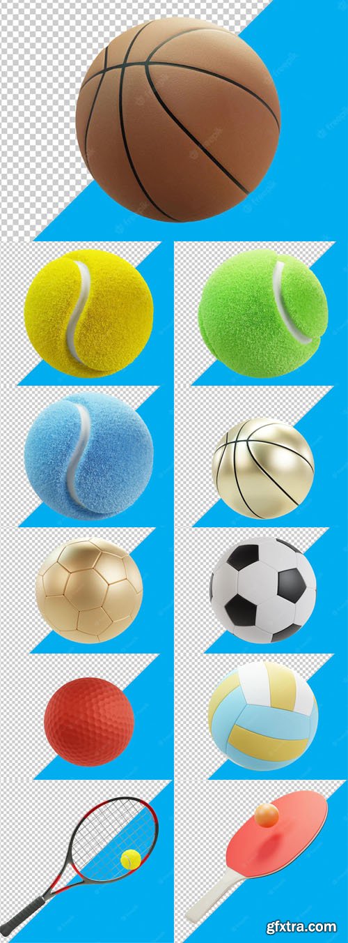 15 Realistic Sport Balls - 3D Renders PSD Templates