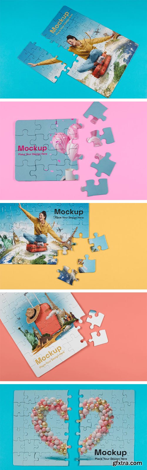 Creative Puzzle Design PSD Mockups Templates