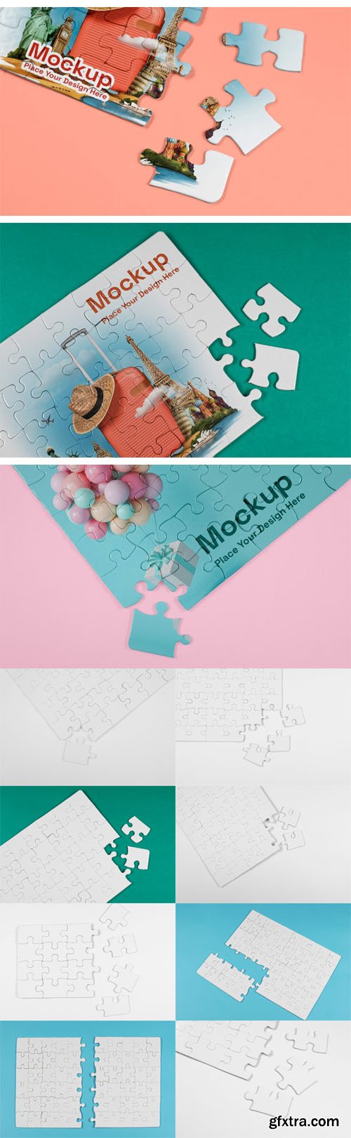 Creative Puzzle Design PSD Mockups Templates
