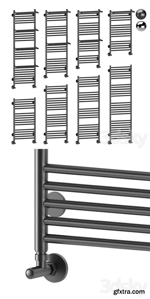 Water heated towel rail Terminus Aurora