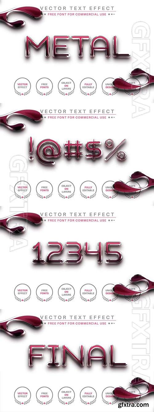 Pink Metal - editable text effect, font style