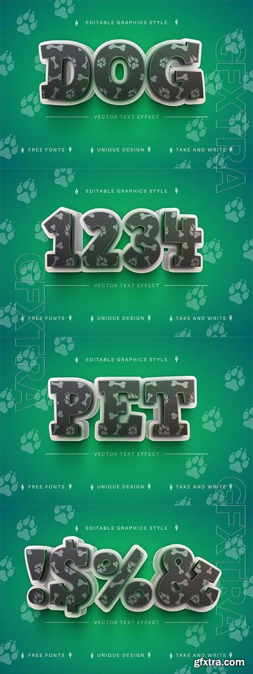 Pet Animal Dog - editable text effect, font style