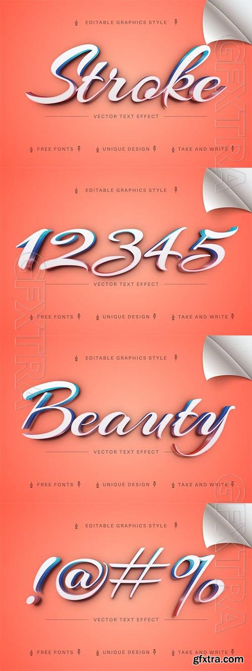 Beauty Stroke - editable text effect, font style