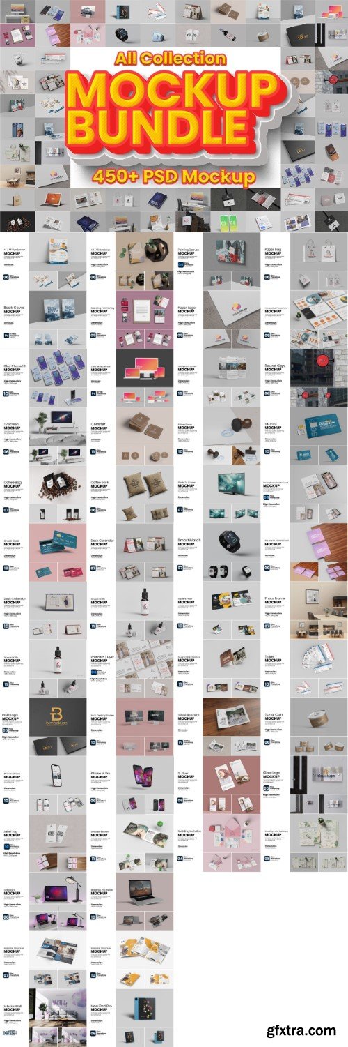 450+ Mockup Collection Bundle by bimockups