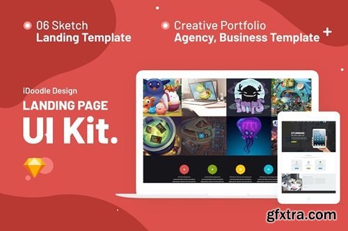 iNine UI Kits Landing Pages Sketch Template N8A3VEF