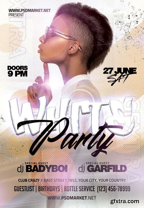 Psd fllyer white club party template design