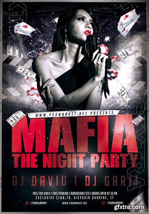 Psd fllyer mafia night party template design