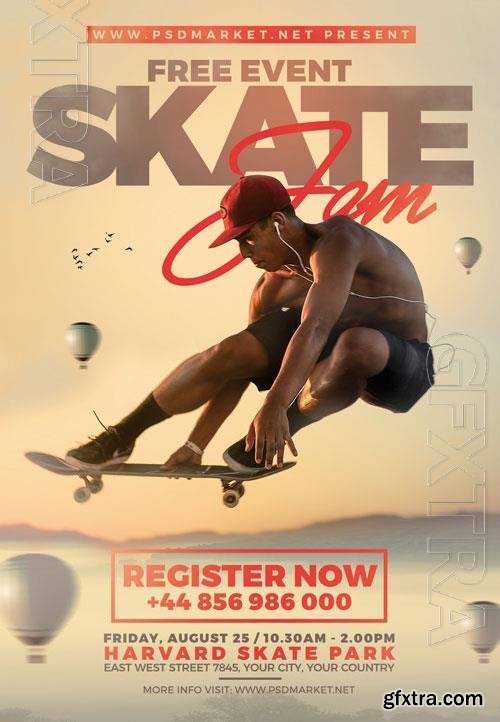 Psd fllyer skateboard flyer template design