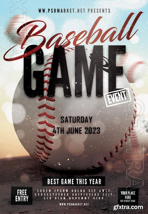 Psd fllyer baseball tournament template design