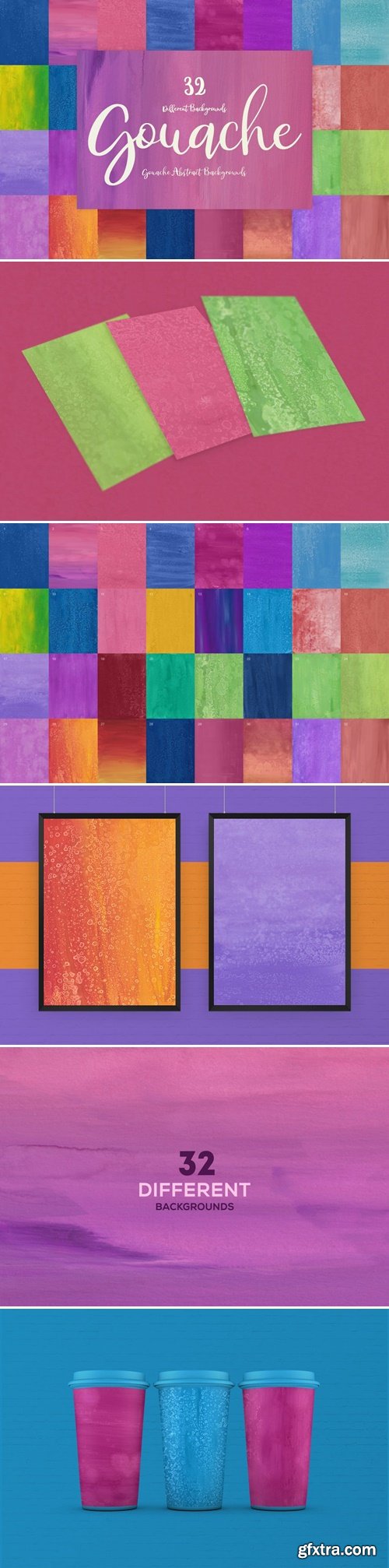 Gouache Abstract Backgrounds - Different Colors Z3PU7LG