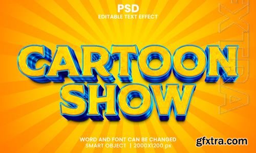 PSD cartoon show 3d editable photoshop text effect style with background vol 2