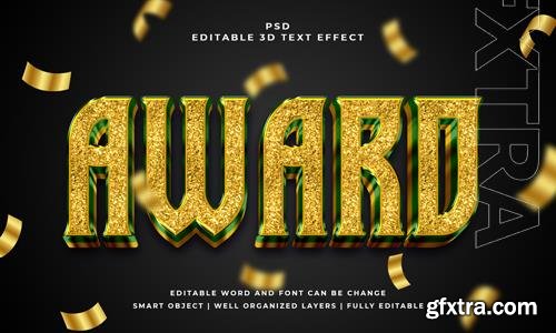 PSD award 3d editable psd text effect with background