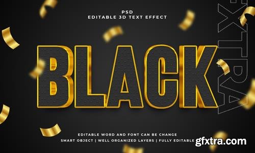 PSD black 3d editable psd text effect with background