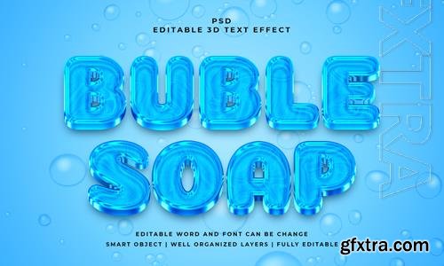 PSD buble soap 3d editable psd text effect with background