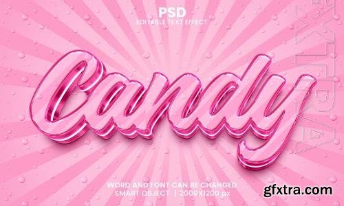 PSD candy 3d editable photoshop text effect style with background