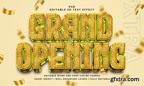 PSD grand opening 3d editable psd text effect with background