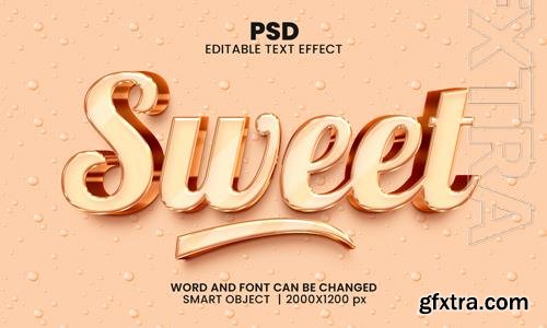 PSD sweet 3d editable photoshop text effect style with background vol 2