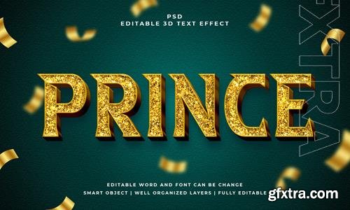 PSD prince 3d editable psd text effect with background