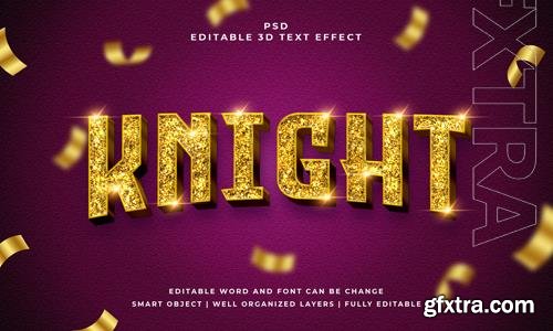 PSD knight 3d editable psd text effect with background