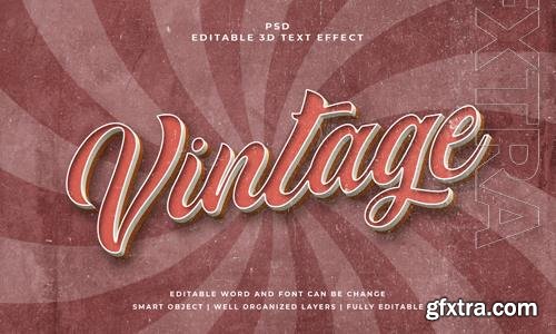 PSD vintage retro psd 3d editable text effect with background vol 2