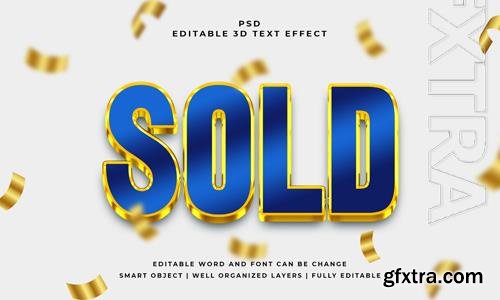 PSD sold 3d editable psd text effect with background