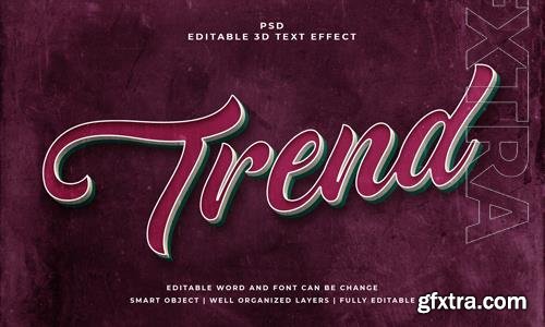 PSD trend vintage psd 3d editable text effect with background