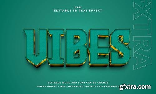 PSD vibes 3d editable psd text effect with background