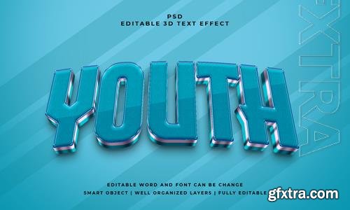 PSD youth 3d editable psd text effect with background