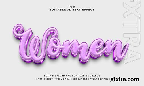 PSD women 3d editable psd text effect with background