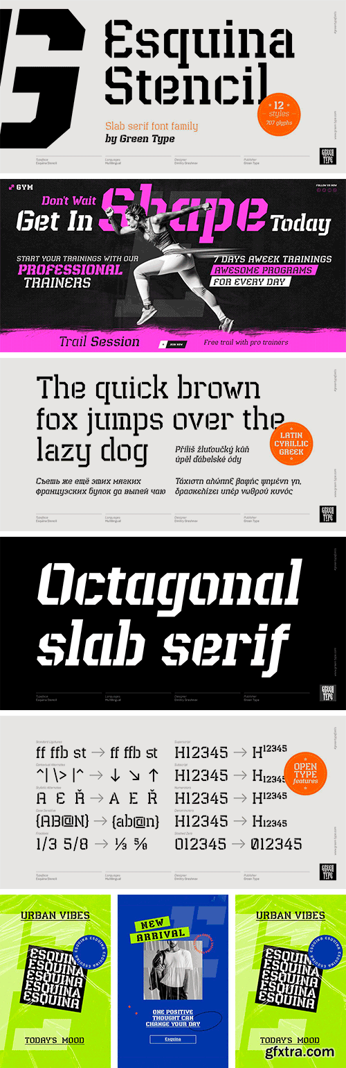 Esquina Stencil Font Family