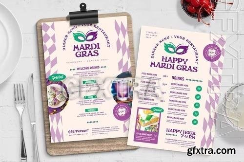 Mardi Gras Menu Layout Template HG99MPJ