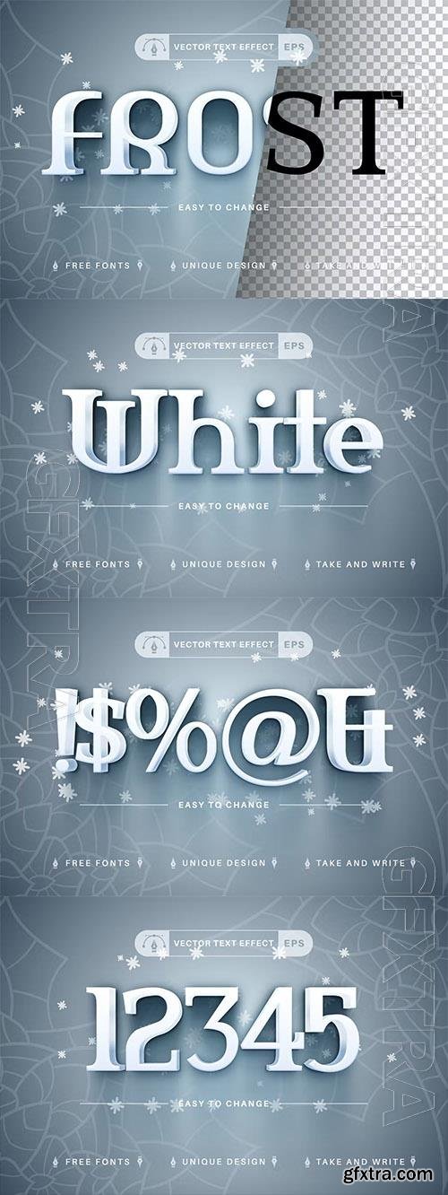 White Frost - editable text effect, font style