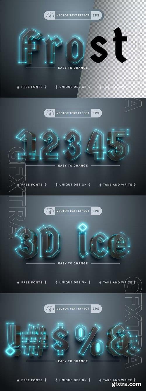 Glow Frost - editable text effect, font style