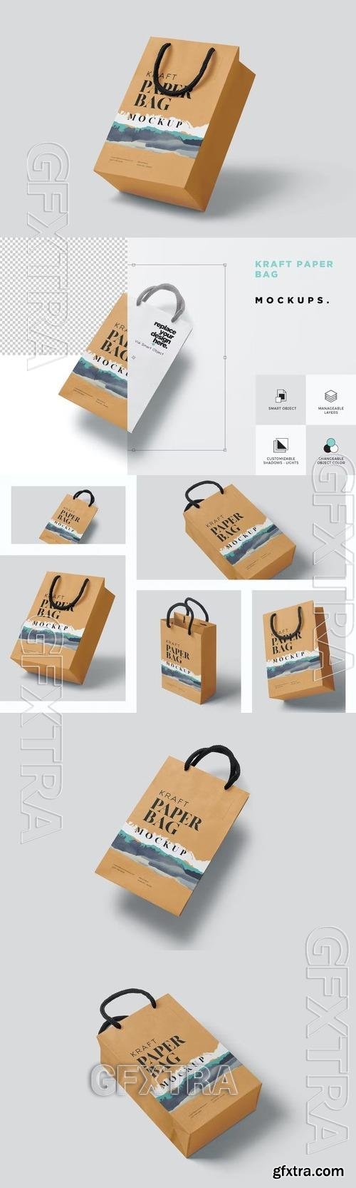 Thread Rope Kraft Paper Bag Mockups 4V6MKCS