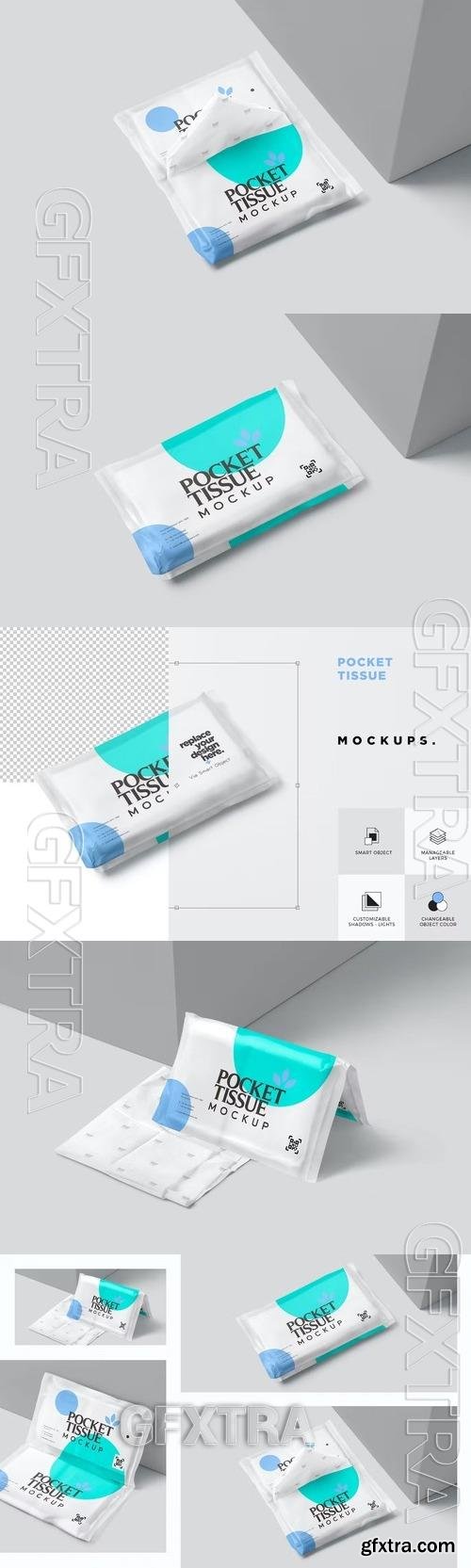 Wallet Style Tissue Pack Mockups HJ4DA9C