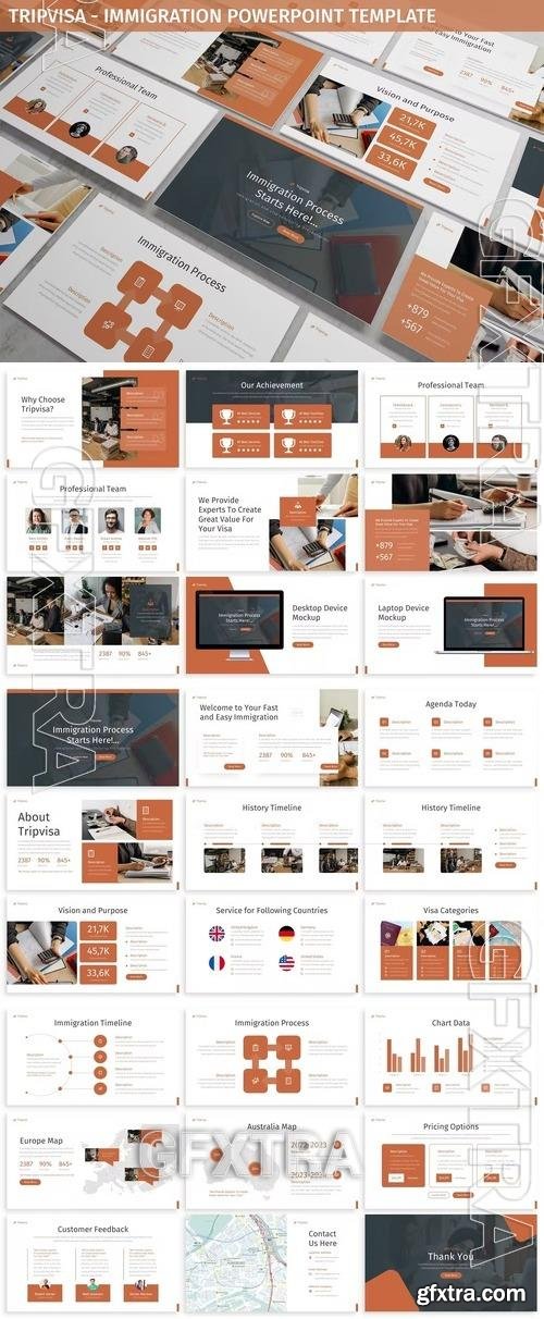 Tripvisa - Immigration Powerpoint Template X4WX68D