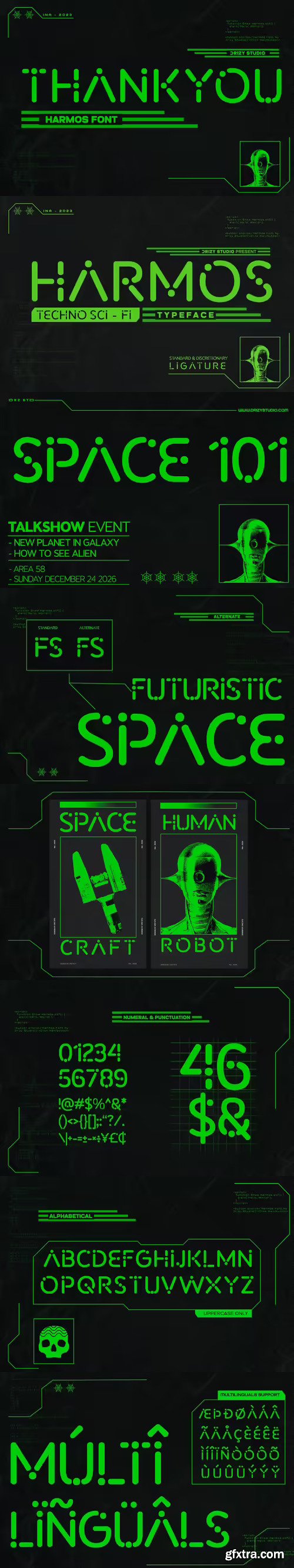 Harmos - Techno Sci-fi Font