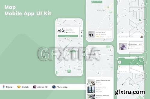 Map Mobile App UI Kit U7E8NNV