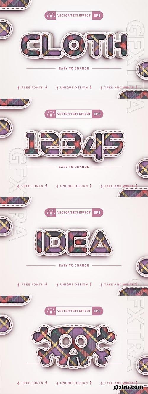 Cloth Tartan - Editable Text Effect, Font Style