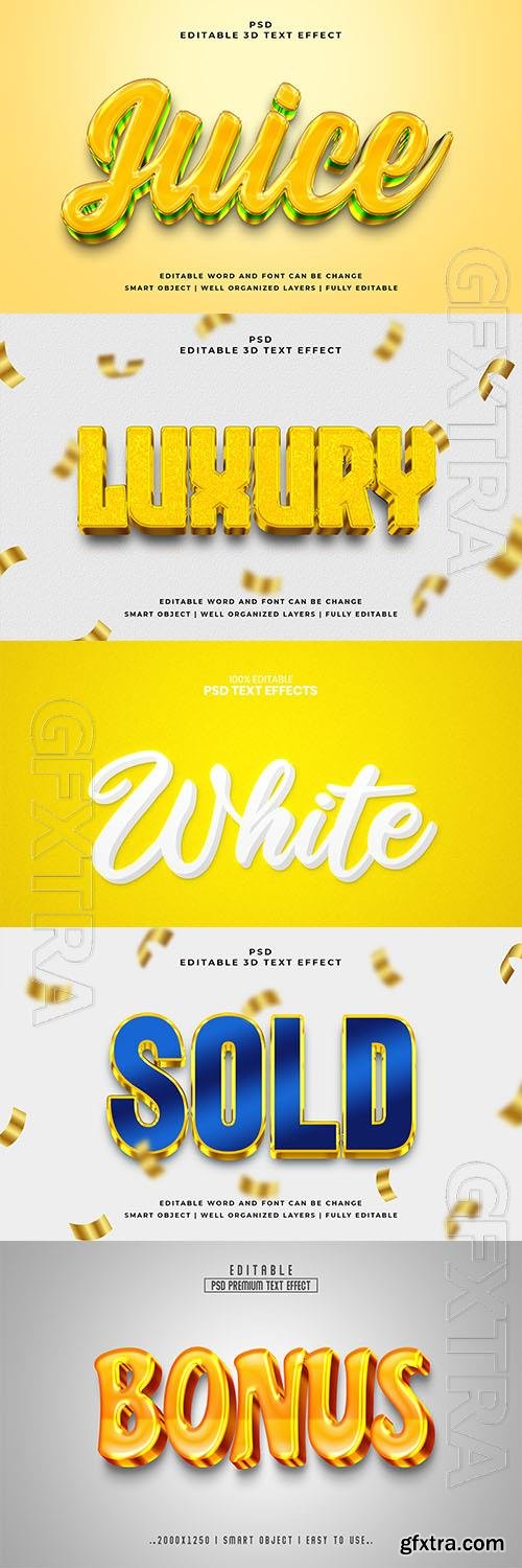 Psd style text effect editable set vol 83