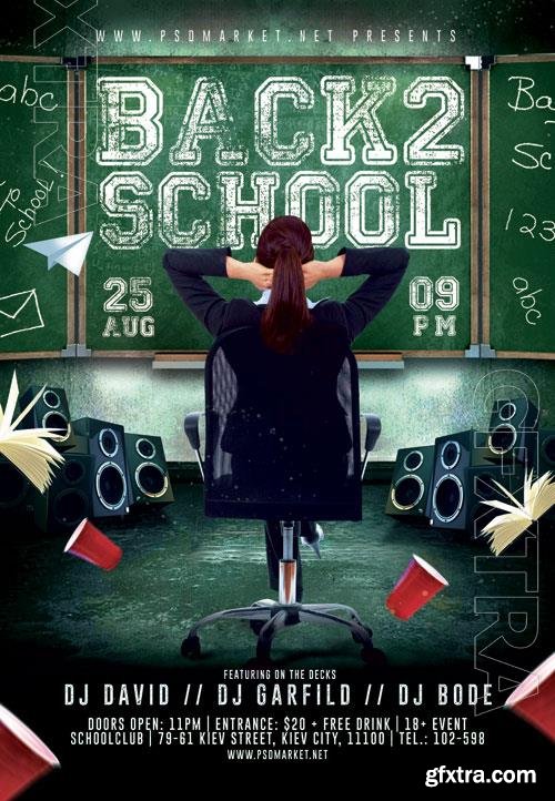 Psd fllyer back 2 school night template design