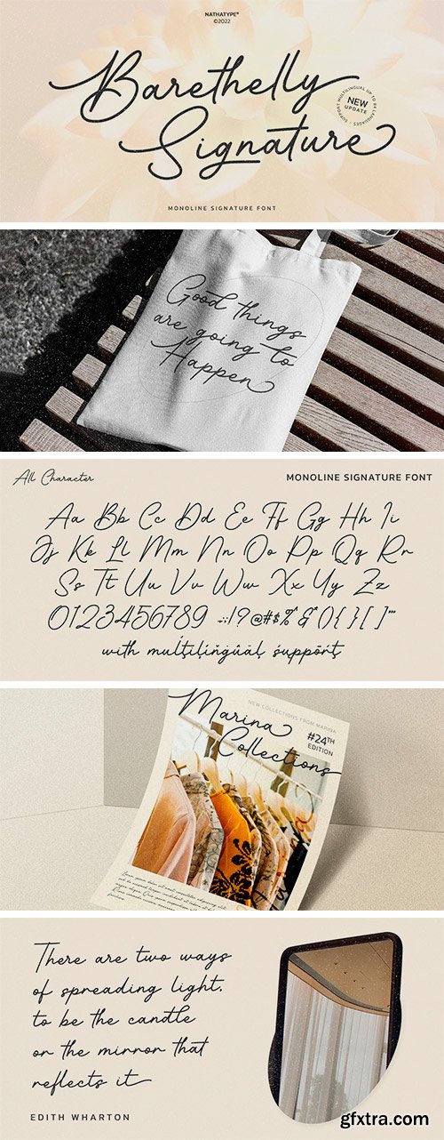 Barethelly Signature Font