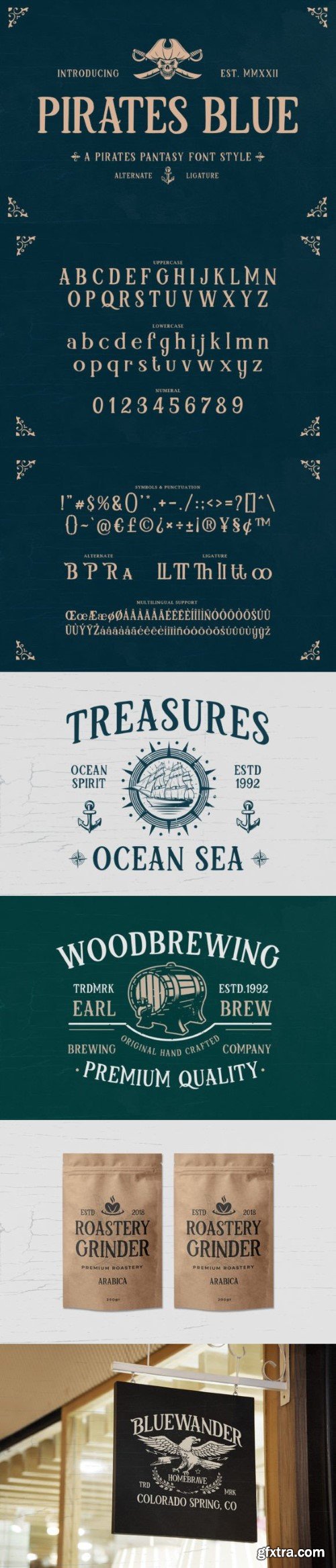 Pirates Blue Font