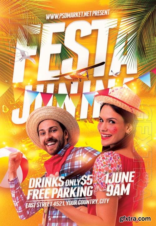 Psd fllyer festa junina party template design