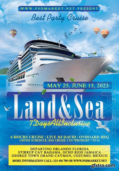 Psd fllyer cruise ship template design