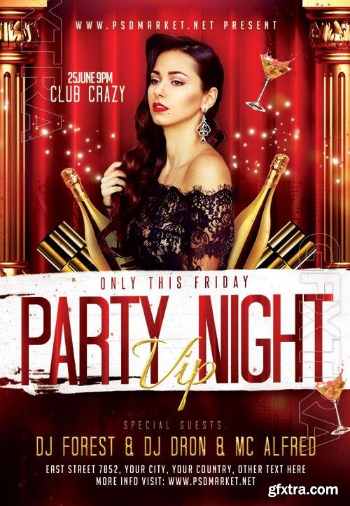 Psd fllyer vip party night template design