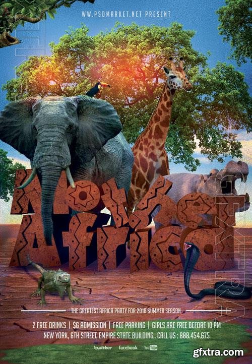 Psd fllyer mother africa template design