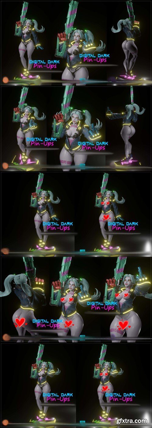 Rebecca Cyberpunk Edgerunners with NSFW version and Miniatures 3D print model