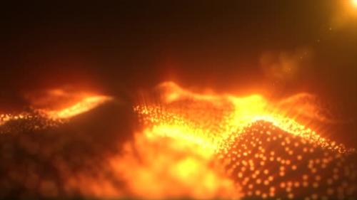 Videohive - Abstract glowing yellow golden magic energy wave from particles and dots bright shiny - 42884398 - 42884398