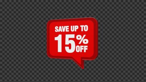 Videohive - Save Up To 15 Percent Off Discount Badge - 42906282 - 42906282